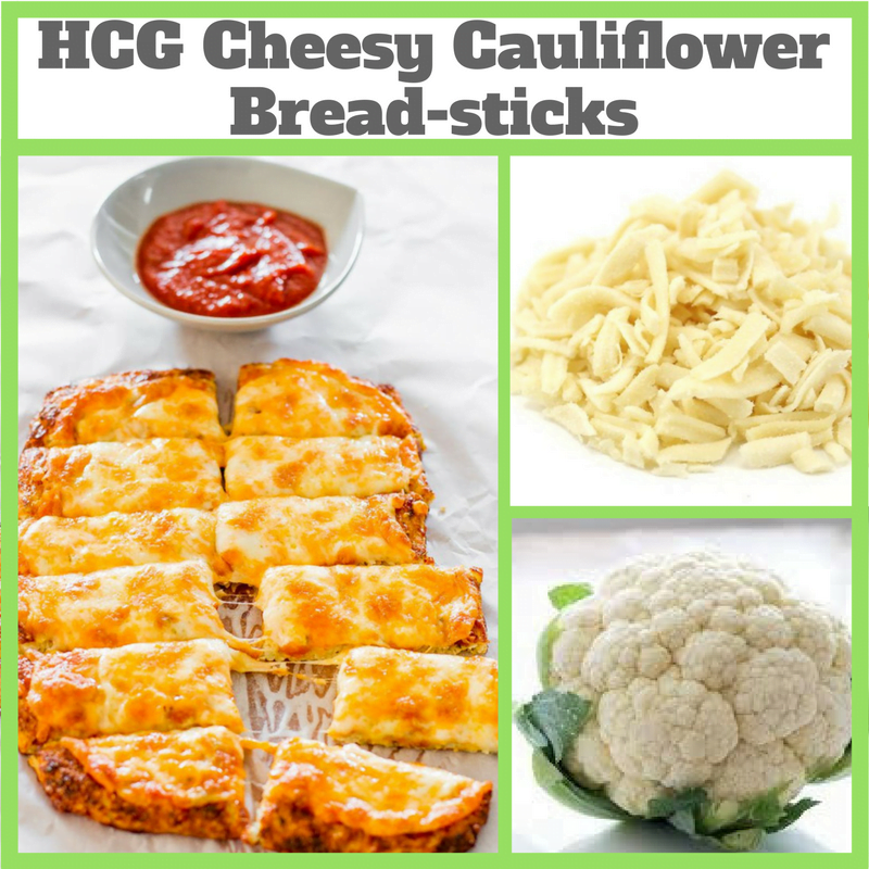 HCG Cheesy Cauliflower Breadsticks