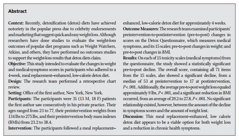 Detox Study Abstract