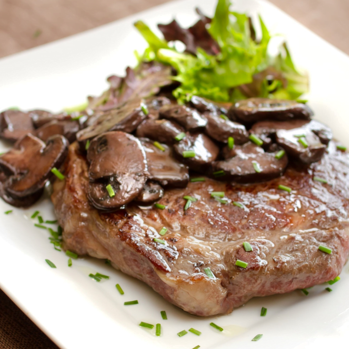 md diet approved truffle steak with mushrooms